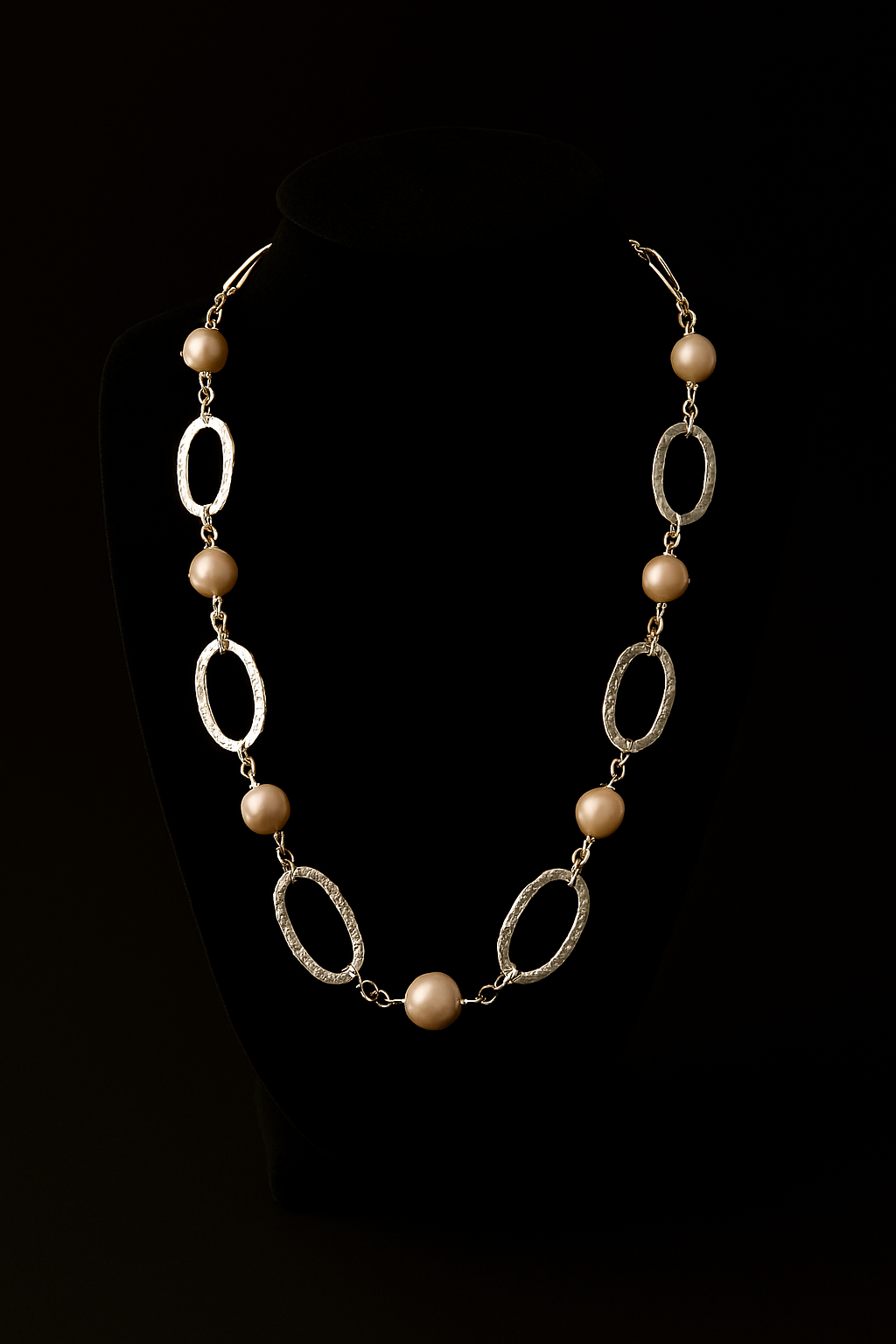White Pearl and Silver Necklace