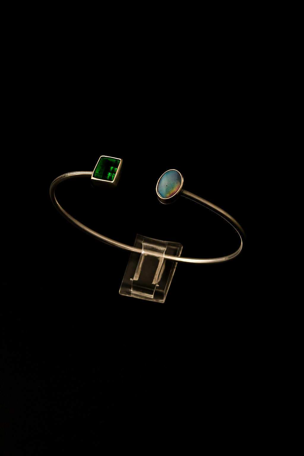 Tourmaline and Opal Bangle