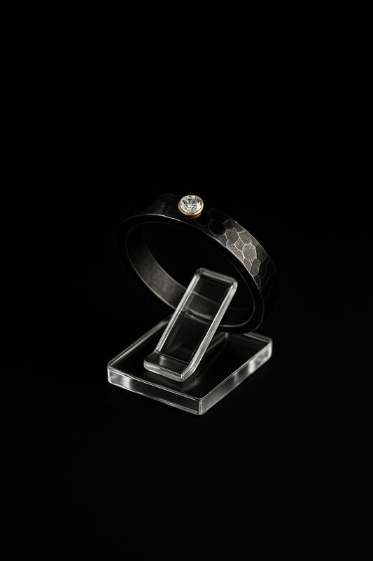 Diamond Black Silver Ring