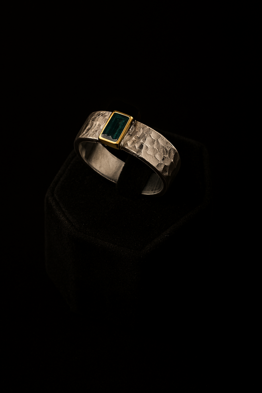 Two-Tone Emerald Ring